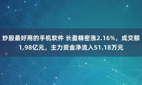 炒股最好用的手机软件 长盈精密涨2.16%，成交额1.98亿元，主力资金净流入51.18万元